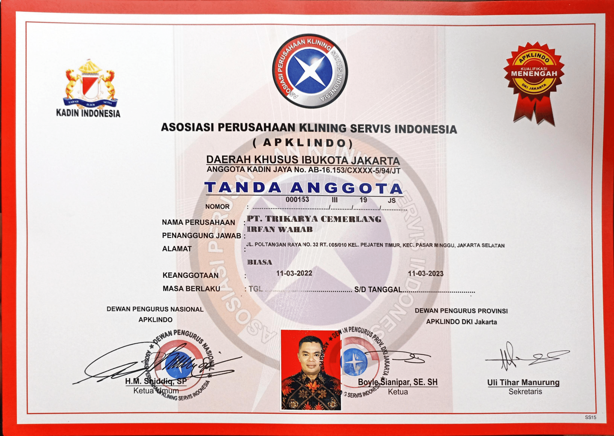 Klining PT. Tri Karya Cemerlang